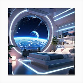 A Futuristic Anime Capsule Bedroom Wall Art Decoration Stampe su tela