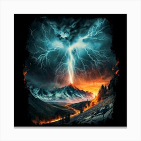 Impressive Lightning Strikes In A Strong Storm 17 Canvas Print