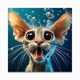 Sphynx Cat Underwater 1 Canvas Print