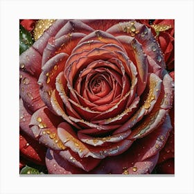 Rose With Raindrops Canvas Print