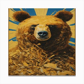 Bear In Hay Canvas Print