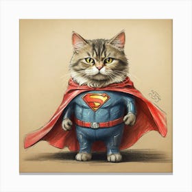 Superman Cat 10 Canvas Print