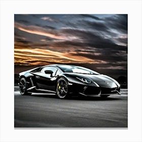 Sunset Lamborghini 15 Canvas Print