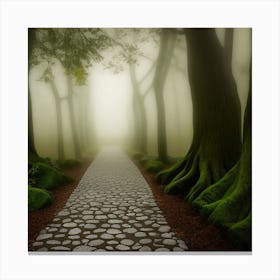 Mossy Path In The Forest Canvas Print