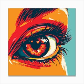 Woman Eye Heart Love Valentine Day Canvas Print