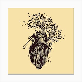 Blooming Heart Love Square Canvas Print