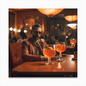 Man At A Table Canvas Print