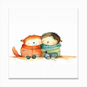 Little Foxes Canvas Print