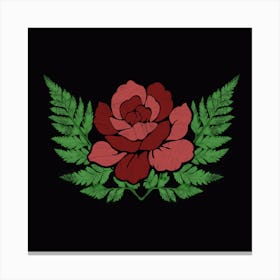 Ferns And Roses Canvas Print
