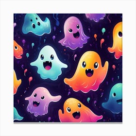 Ghosts Seamless Pattern 2 Canvas Print