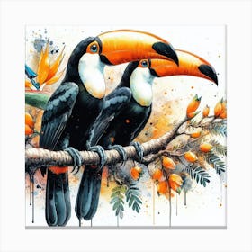 A Pair Of Toco Toucan Birds Canvas Print
