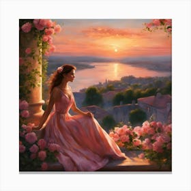 Sunset Roses Canvas Print