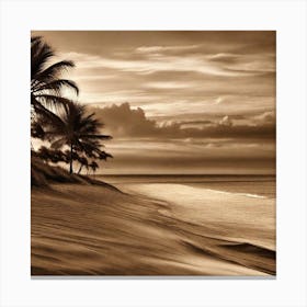 Sepia Beach 3 Canvas Print