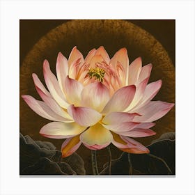 Serene Beauty Of A Lotus Canvas Print