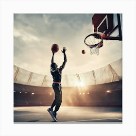 Basketball Player In Action 3 Canvas Print