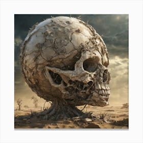 Skull In The Desert Canvas Print