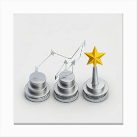 Business And Direction Icons In Three Dimensional Style Ascending Arrows Pointing Upwards Suggestin (3) Canvas Print