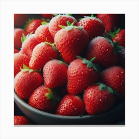 Strawberries In A Bowl 3 Canvas Print