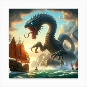 Dragon In The Sea 2 Canvas Print