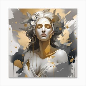 Aphrodite Greek Goddess Gold and watercolor splatter 5 Canvas Print