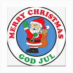 God Jul Swedish Merry Christmas Santa Canvas Print