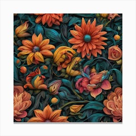 Floral Wallpaper Canvas Print