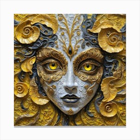 Golden Mask Canvas Print