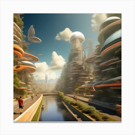 Futuristic City 255 Canvas Print