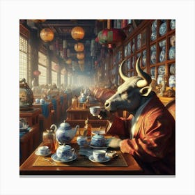 Gentle bull in a china shop Canvas Print