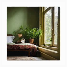 Green Bedroom Canvas Print