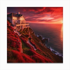 House On A Clifftop Canvas Print