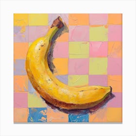 Banana Pastel Checkerboard 3 Canvas Print