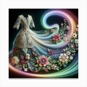 Dress Of Flowers 1 Canvas Print