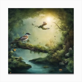 Birds In The Forest Canvas Print