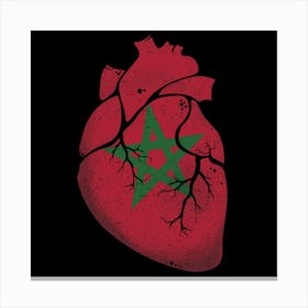 Morroco Heart Flag Canvas Print