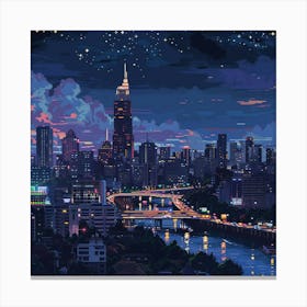 Night City Skyline Canvas Print