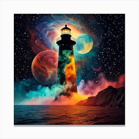 Firefly Black Lighthouses, Venus, Smoky Steam, Colorful Oceans, Galaxies, Nebulae, Digital Art, Smog (8) Canvas Print