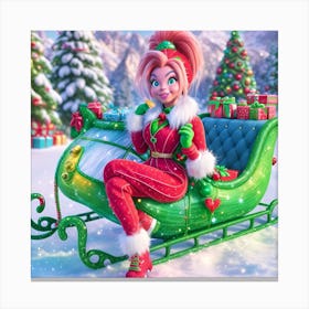 Santa'S Sleigh snow day Canvas Print