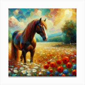 Horse In A Field 2 Canvas Print