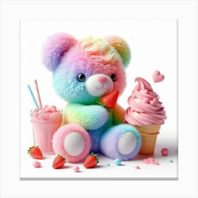 Rainbow Teddy Bear 7 Canvas Print