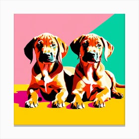 Rhodesian Ridgeback Pups, This Contemporary art brings POP Art and Flat Vector Art Together, Colorful Art, Animal Art, Home Decor, Kids Room Decor, Puppy Bank - 126th Canvas Print
