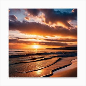 Sunset On The Beach 256 Canvas Print