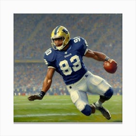 The Stalwart Football Hero in Intense Action Canvas Print