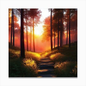 Path In The Woods 16 Canvas Print