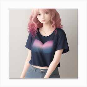 Pink Haired Girl Canvas Print