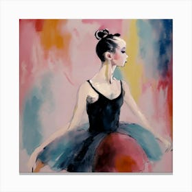 Ballerina in Black Canvas Print