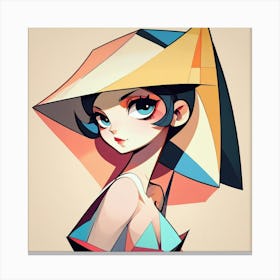 Cubism Art, Girl Canvas Print