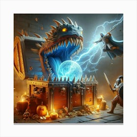 Battle Of The Monsters Canvas Print