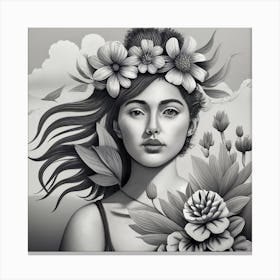 Black And White Painting Canvas Print