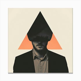 Man With A Triangle On His Head Canvas Print